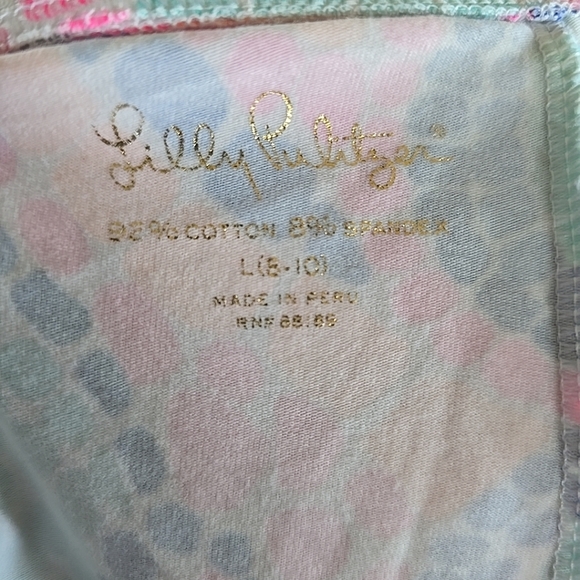 Lilly Pulitzer Maia Multi Tile Wave Knit Legging Size Largr 8-10 Girls Mosiac - Picture 5 of 9